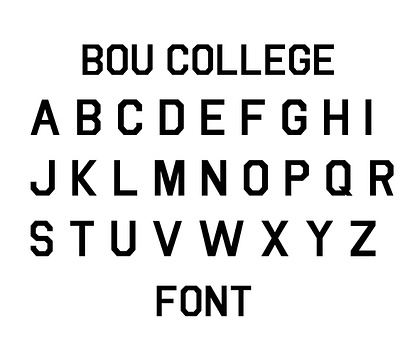 Bou Collgege font branding design graphic design illustration typography vector