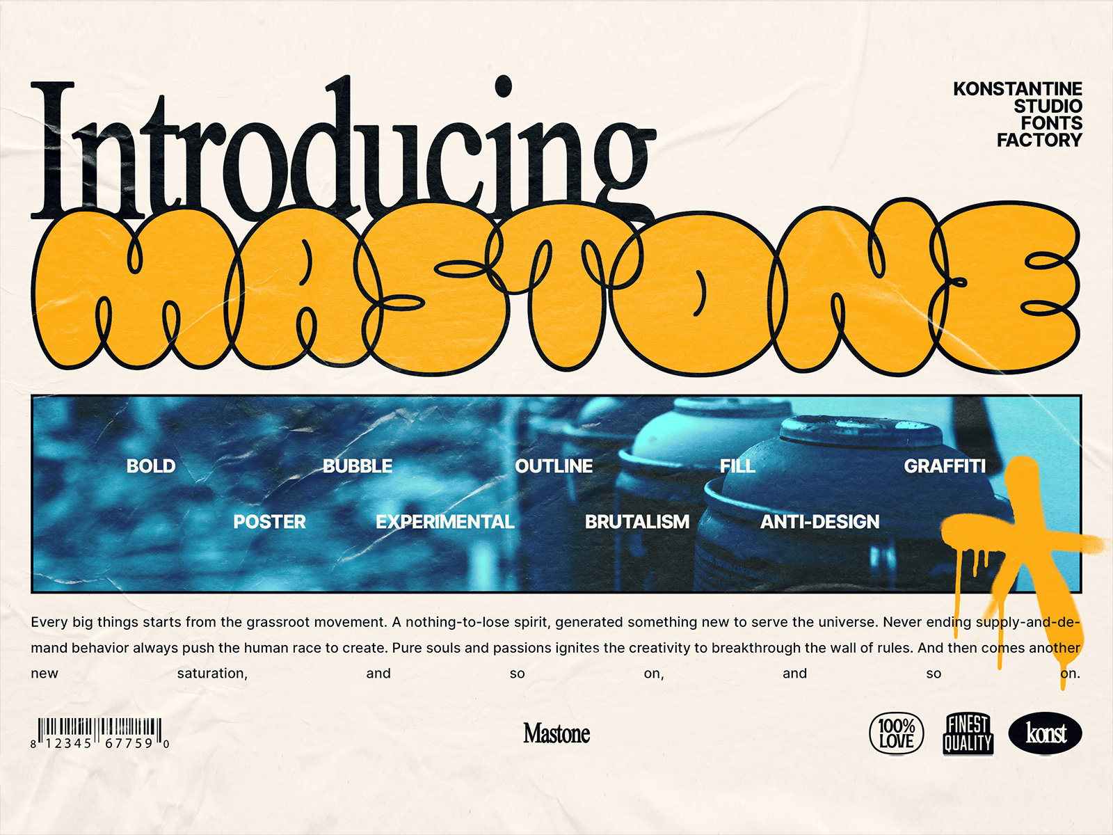 Mastone - Urban Bubble Fonts album art artwork bubble font fonts graffiti pop poster retro street art typeface typography urban vintage