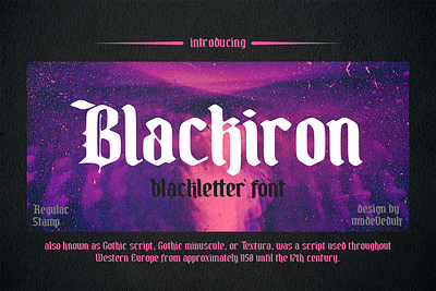 Blackiron - Blackletter Font blackletter font grunge font minimalist font trendyfont vintage font