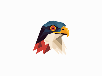 Geometric Eagle Logo animal bird branding design eagle emblem falcon freedom geometric hawk icon identity illustration logo low poly mark original sports symbol vector
