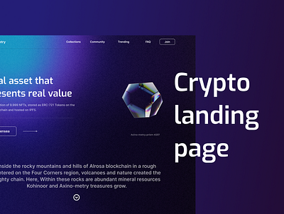 Crypto web landing page ui ux