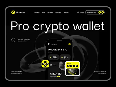 Crypto wallet app app design branding crypto design illustration landing page logo main ui ux vector wallet web web design