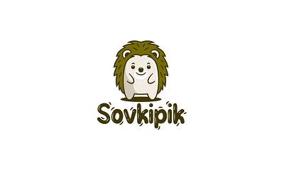 Sovkipik 2d animal branding clean cute design green illustration logo modern porcupine simple sovkipik vector