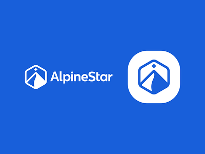 Alpine Star Logo Design ai software artificial intelligence box cube crypto blockchain data analytics design designer ecommerce finance fintech gradient hexagon icon logo logodesign mountain mountains negative space north star simple modern symbol tech technology