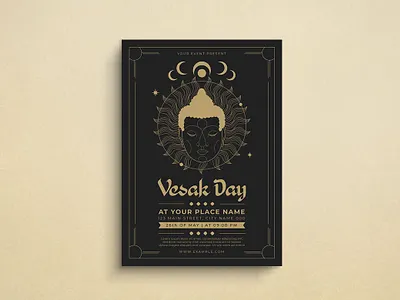 Vesak Day Flyer 2d animation branding design flat design flyer graphic design illustration logo mockup template ui