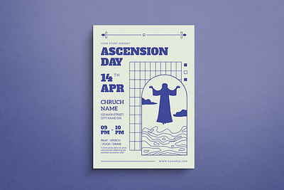 Ascension Day Flyer 2d animation branding design flat design flyer graphic design illustration logo mockup template ui