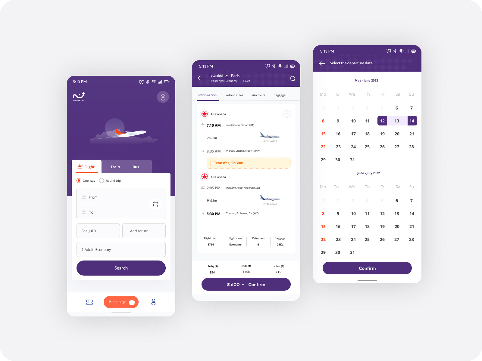 Flight Tickets Booking App by sohrab tahmasbi on Dribbble