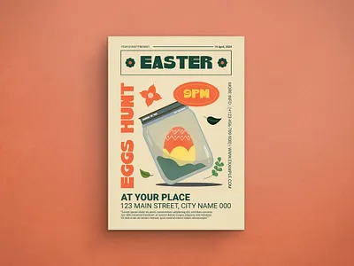 Easter Egg Flyer 3d animation branding design flat design flyer graphic design illustration logo mockup ui
