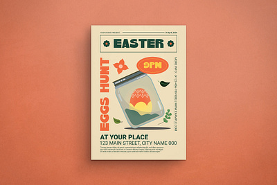 Easter Egg Flyer 3d animation branding design flat design flyer graphic design illustration logo mockup ui