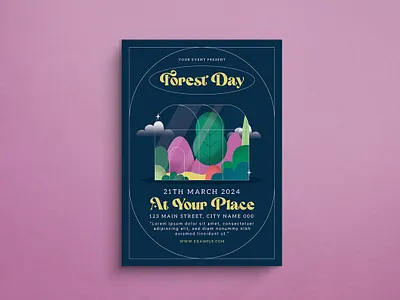 Forest Day Flyer animation branding design flat design flyer graphic design illustration logo mockup template ui