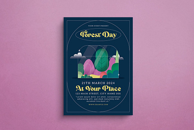 Forest Day Flyer animation branding design flat design flyer graphic design illustration logo mockup template ui