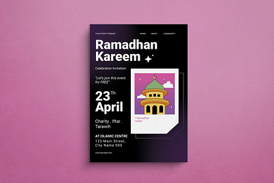 Ramadhan Flyer animation branding design flat design flyer graphic design illustration logo mockup template ui