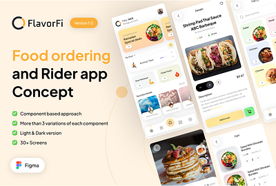 FlavorFi - Food Ordering apps app apps branding design food graphic design illustration logo ordering typography ui ux vector