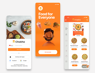 Chakho-Food Ordering and Delivery App UI Design branding design graphic design illustration logo typography ui