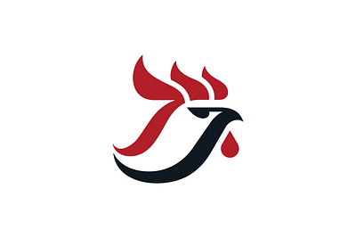 Letter J Rooster for SALE buy design designer designing for sale fresh j letter logo logoground meat supply new poultry premade purchase ready made restaurant rooster