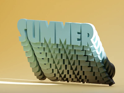 Summer 3d animation b3d blender model quote summer text