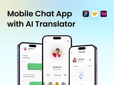 Autotrans - Mobile Chat App with AI Translator ai artificial intelligence chat chat ai chat app foreign foreign language language mobile app mobile design open chat social media social media app ui ui design ui kit ux ux design