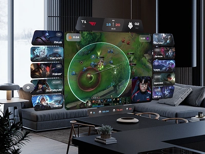 League of Legends Streaming Platform - Spatial UI Concept apple vision pro ar ar design dashboard design gaming interface ios league of legends mobile product design profile riot games spatial stats stream streaming tournament twitch vr