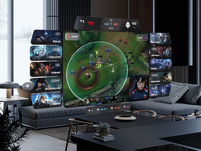 League of Legends Streaming Platform - Spatial UI Concept apple vision pro ar ar design dashboard design gaming interface ios league of legends mobile product design profile riot games spatial stats stream streaming tournament twitch vr