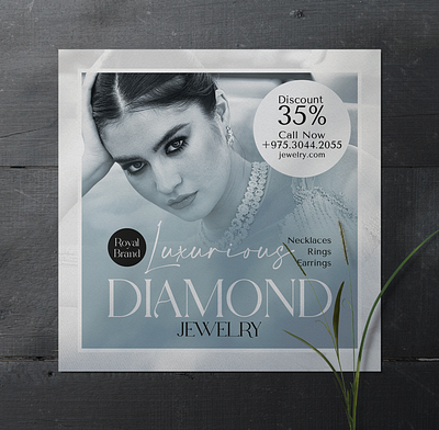 Diamond Jewelry Flyer branding business diamond gold graphic design jewelry jewelry flyer marketing ornaments print silver template