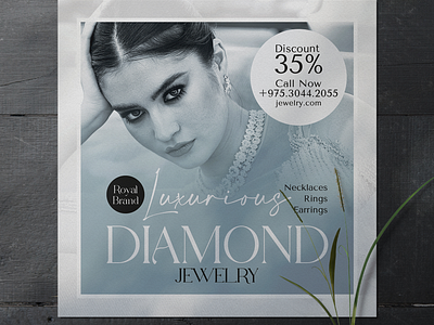 Diamond Jewelry Flyer branding business diamond gold graphic design jewelry jewelry flyer marketing ornaments print silver template