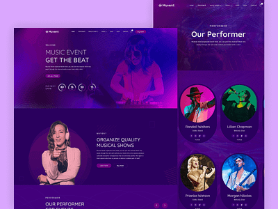 Event Website Template - Muvent band business cms conference ecommerce entertainment event event planner marketing music music lovers music template music website musical events organizer website professional website seo friendly sleek event template small business webflow template