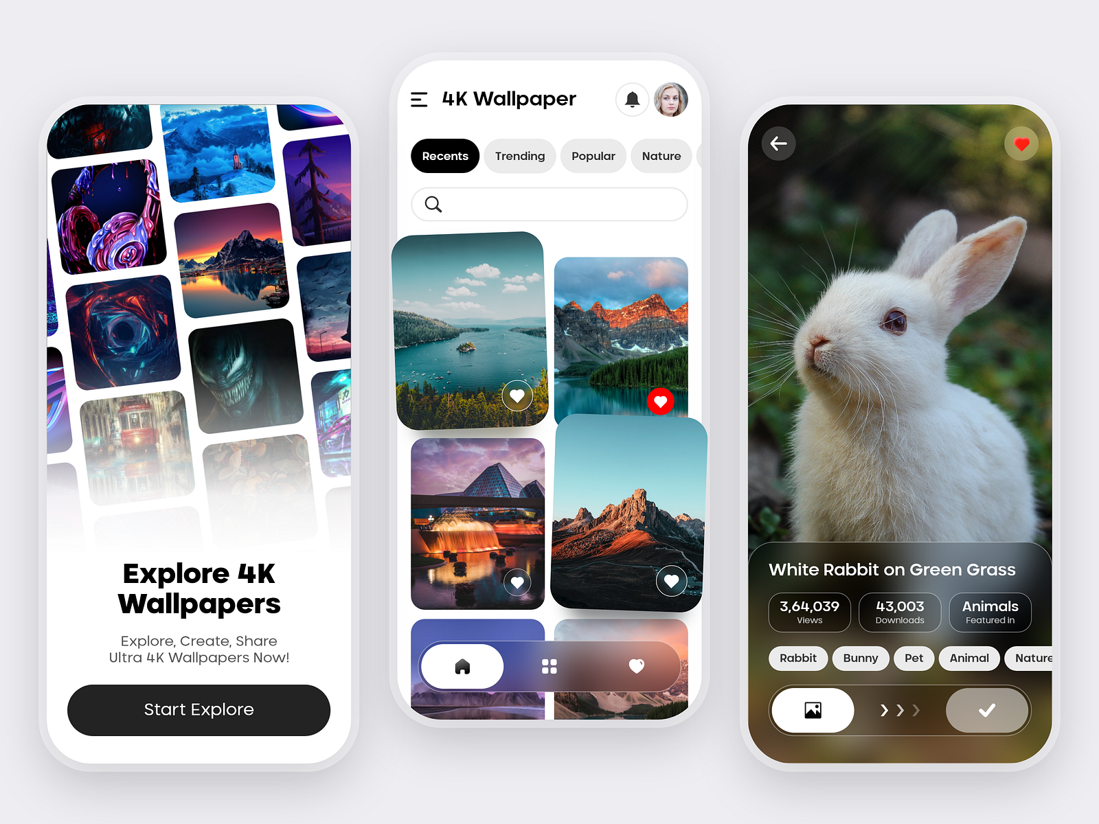 4K Wallpaper Minimal UI Design for Mobile App by ReDesign Solution on ...