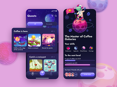 The Space Game app concept app business cartoon concept design figma space ui ux