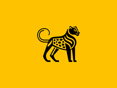 Cheetah Logo animal branding cat cheetah design emblem feline geometric icon illustration logo mark nature negative space running speed sports vector wildlife zoo