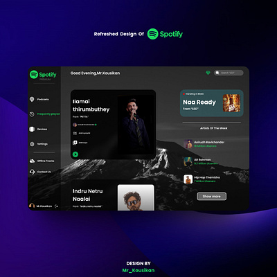 Spotify UI Recreated branding landingpage logo musicapp podcast spotify ui