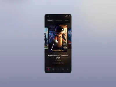 Cinema App - Concept animtion app booking cinema components concept design figma flow interactions mobile mobile app movie product stream ticket tv ui uiux ux