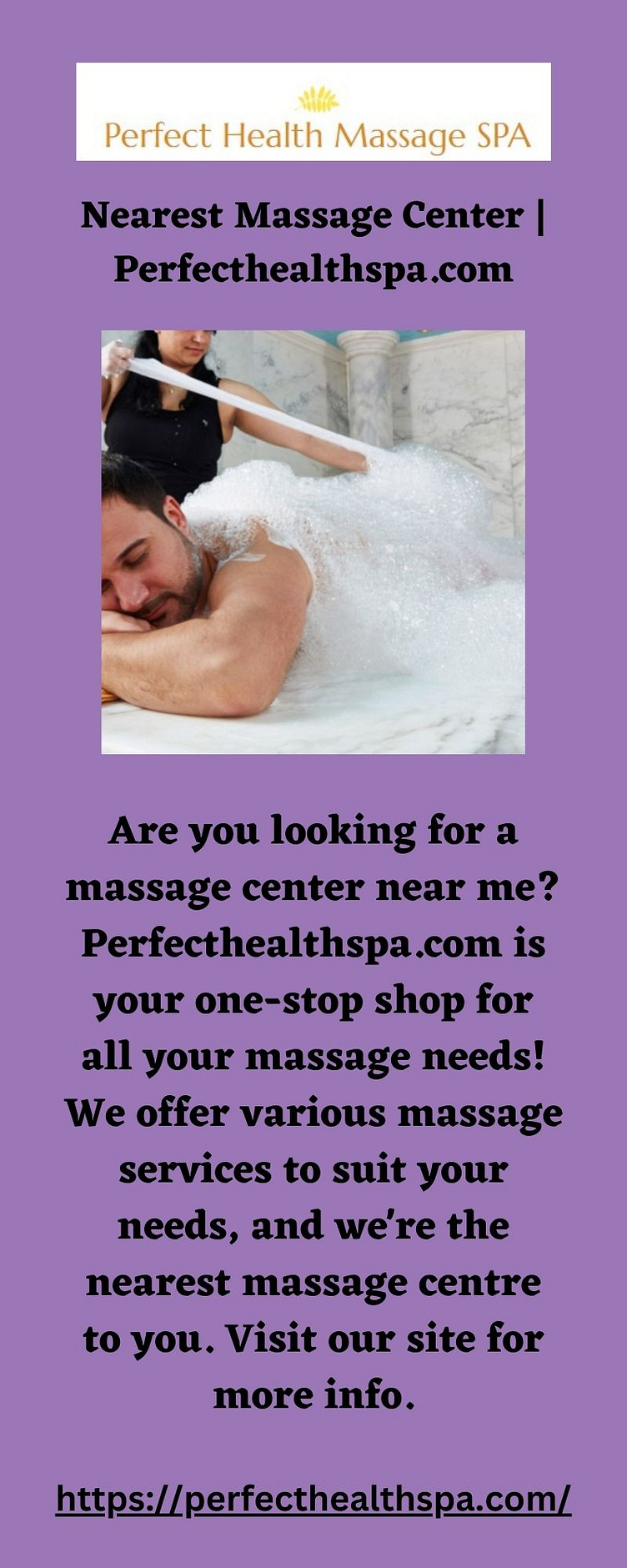 Nearest Massage Center by Perfect Health Massage