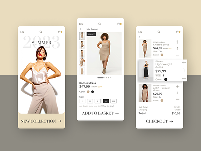 Dress e-commerce app app design branding design interface logo ui