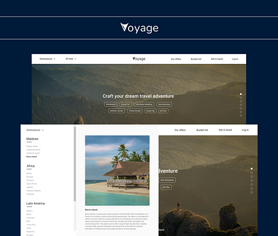 Voyage | Travel Website design travel ui uidesign ux uxui web webdesign