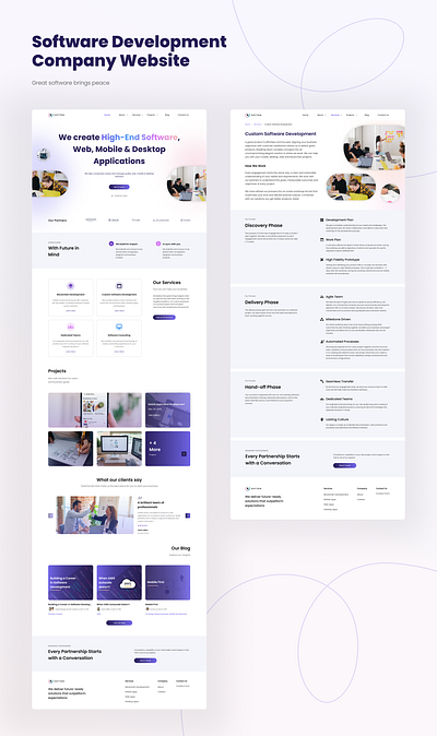 Software Development Website Design branding design interface layout logo purple software company ui user experience ux uxui design website