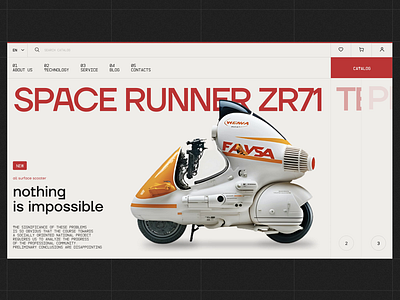 Space Runner ai animation auto design futurism landing landingpage moto retro ui uiux ux web website