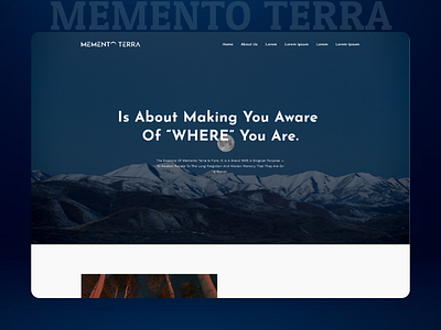 Memento Terra 🌙 design graphic design minimal web design typography ui web design