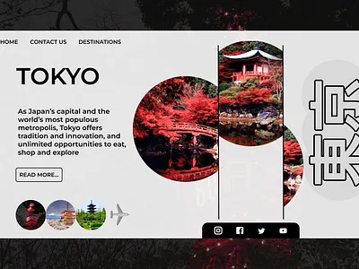 Traveling Tokyo, Japan - Website Home Page UI Design. design figma graphic design illustration japan tokyo traveling ui uiux ux vector