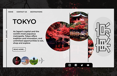 Traveling Tokyo, Japan - Website Home Page UI Design. design figma graphic design illustration japan tokyo traveling ui uiux ux vector