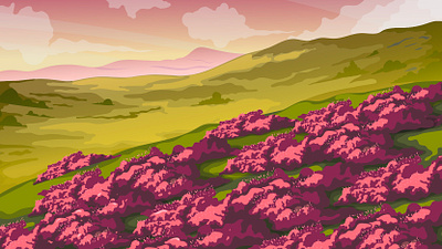 Heather hill landscape background creaza education heather heather hill landscape hill landscape nature product purple vector web