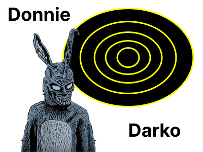 Donnie Darko art black donniedarko film graphic design horror movie popular trends yellow