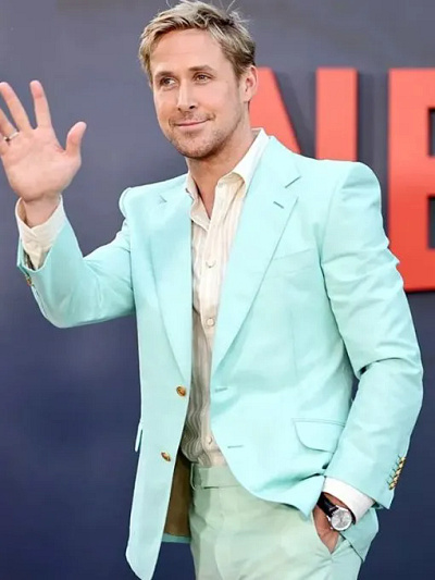 Barbie 2023 Ryan Gosling Blue Blazer blazerjacket blue blazer heart coat leather jackeet men blazer coat