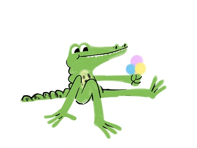 🐊+🍦+WIP animation cartoon chalk character crayon croco crocodile food gif icecream illustration mishax procreate summer