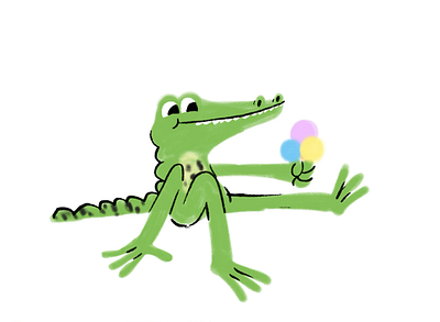 🐊+🍦+WIP animation cartoon chalk character crayon croco crocodile food gif icecream illustration mishax procreate summer