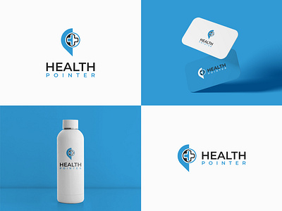 letter logo, Health Pointer logo, minimalist, branding design branding design logo