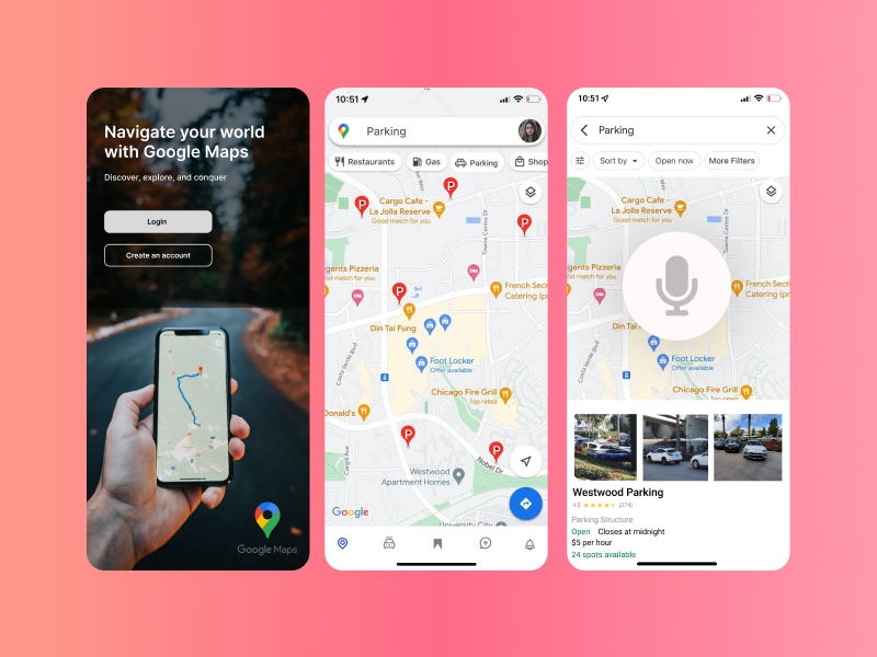 Google maps redesign by Souptik Sarkar on Dribbble