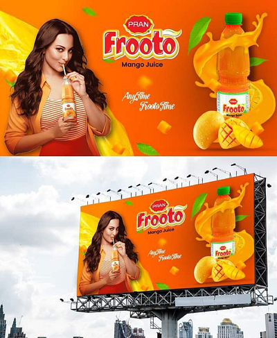 Frooto Mango Juice Design 3d animation branding graphic design logo motion graphics ui