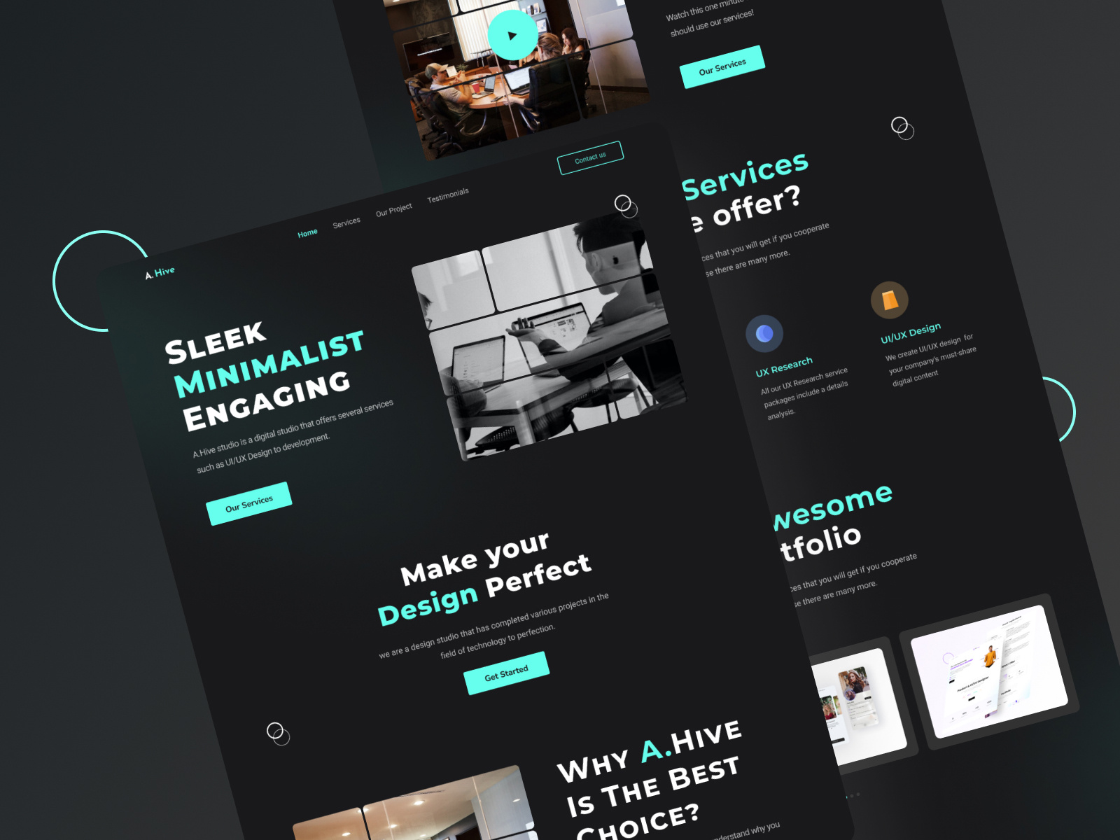 Example of Minimal Landing Page UI UX Design