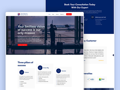 Opes Migration, Immigration Consulting Website Landing Page UI abroad business company concept corporate creative design discover figma fly homepage immigration interface landing page layout mockup modern travels uidesign visa