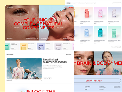 Ecommerce Website Design body care products clothing store e commerce e commerce landing page ecommerce website fashion fashion store website health home page design landing page minimal modern design online shopping online store shopify skin care skin care landing page startup ui ux webdesign